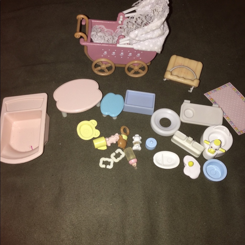 Calico critters baby items & homemade play mat